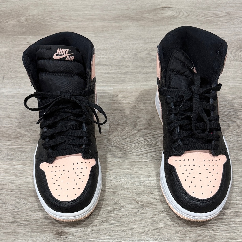 Jordan 1 Retro High Black Crimson Tint Black and Pink Sneakers